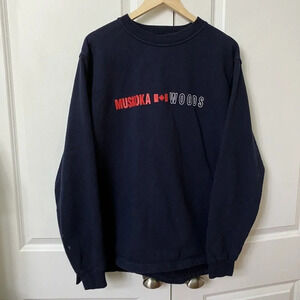 Muskoka  Woods Liberty Clothing Navy Blue Sweatshirt Medium